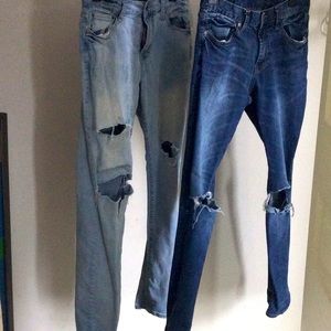 Mens Aeropostale 2 pair Distressed Slim Jeans washed and worn gently Siz…